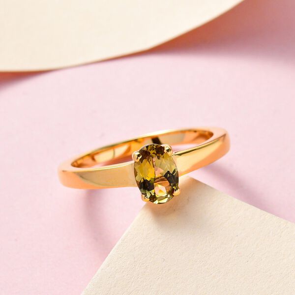 Natürlicher, goldener Tansanit-Ring - 0,85 ct. image number 2