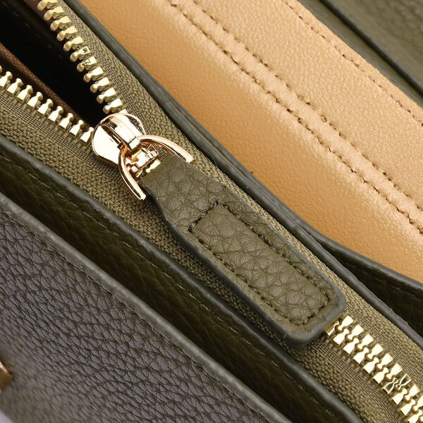 Crossbody-Tasche mit &Uuml;berschlag, Gliederriemen und RFID-Schutz, 20x4x14 cm, Gr&uuml;n image number 6