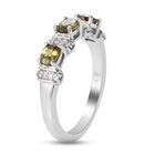 Demantoid Granat und Zirkon Ring 925 Silber Platin-Überzug image number 4