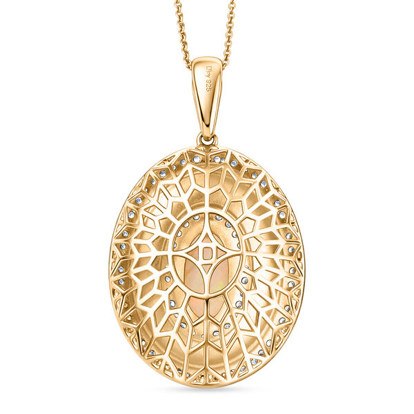 D'Joy AA nat&uuml;rlicher, &auml;thiopischer Welo Opal und Zirkon Ring und Anh&auml;nger mit 50cm Kette image number 8