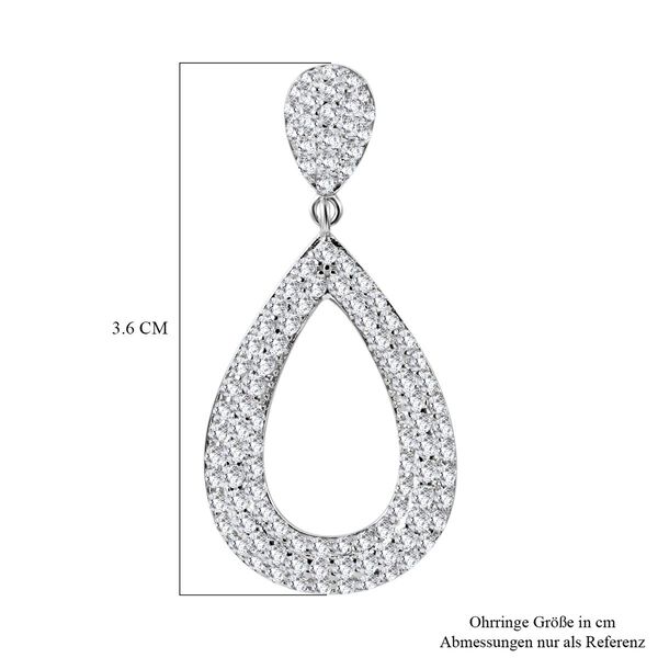 Wei&szlig;er Zirkonia Ohrringe 925 Silber rhodiniert image number 3