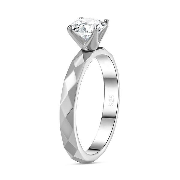 Moissanit Ring, 925 Silber platiniert - 0,90 ct. image number 6