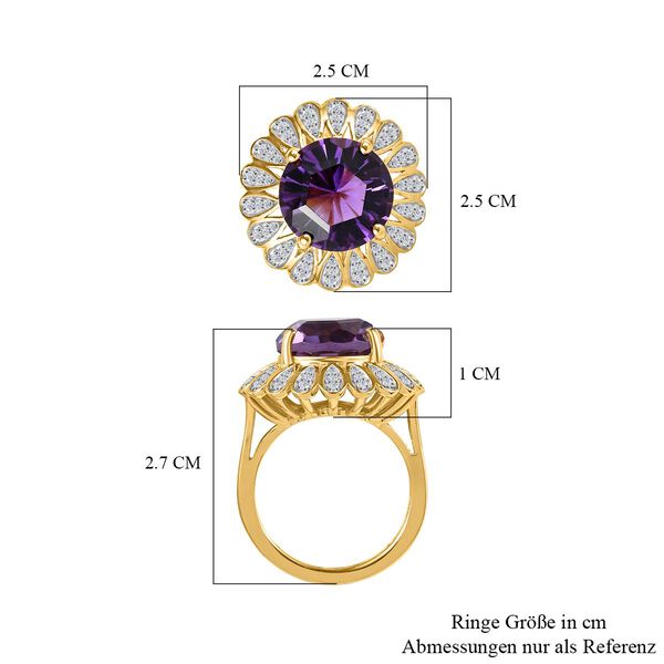 Afrikanischer Amethyst und Zirkon-Cocktail-Ring - 4,41 ct. image number 7