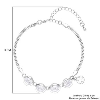 Wei&szlig;es Zirkonia Armband ca. 17.5+5 cm Reines Messing ca. 5.00 ct