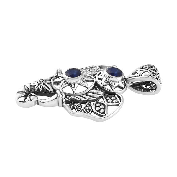 Handgearbeiteter Masoala Saphir-Anh&auml;nger, (Fissure gef&uuml;llt), 925 Silber Schwarz oxidiert ca. 1,57 ct image number 5