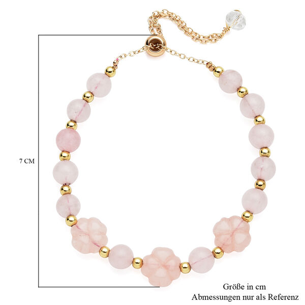 Rosenquarz Armband ca. 14 cm goldfarben ca. 14,50 ct image number 5
