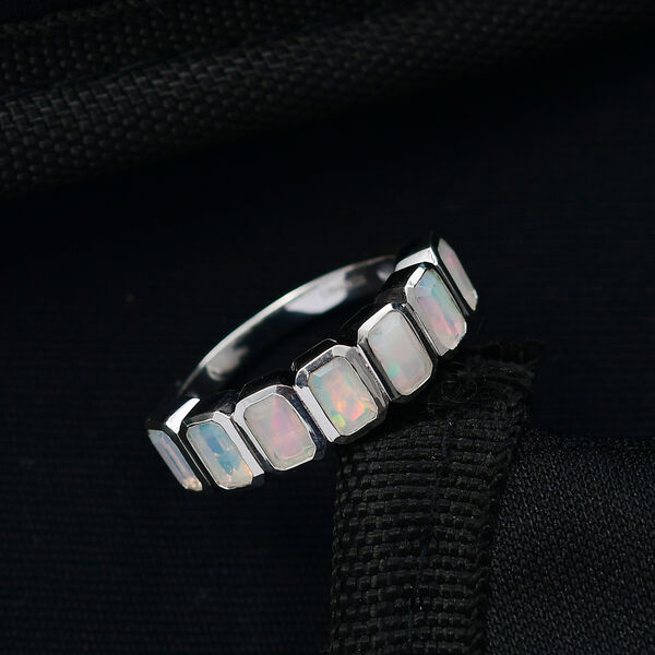 D'Joy AA nat&uuml;rlicher, &auml;thiopischer Welo Opal Ring, 925 Silber platiniert - 1,58 ct. image number 2