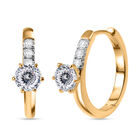 100 Facetten Moissanit Ohrringe 925 Silber 750 Gelb Vergoldet ca. 1.12 ct