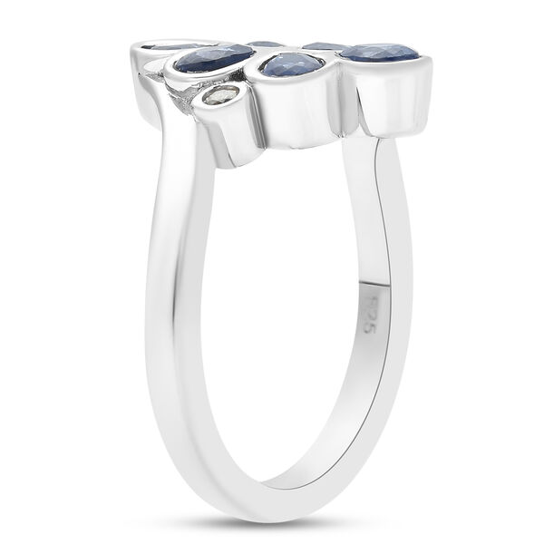 Kyanit und Zirkon Bypass Ring 925 Silber rhodiniert  ca. 1,15 ct image number 5