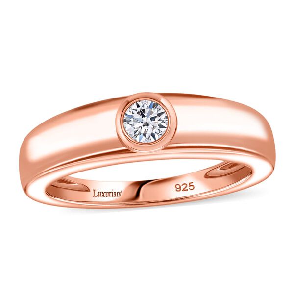LUXURIANT VS-EF Labor Diamant Ring, 925 Silber 750 Ros&eacute;gold Vermeil - 0,25 ct. image number 2