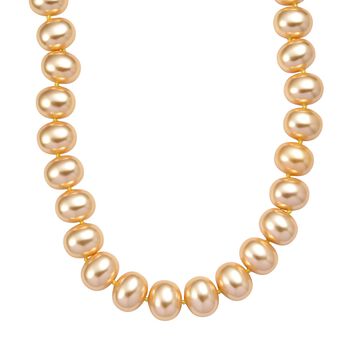 Goldene Farbe Muschelkernperle Halskette ca. 50 cm Reiner Edelstahl Standard