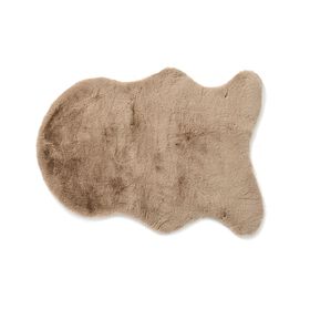 LIVMORE - 2200 GSM Kunstfell-Teppich mit Schaumstoffbasis, Fischform, 60x90 cm, Cremebeige