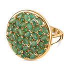 Kagem Sambischer Smaragd Ring, 925 Silber 750 Gelbgold Vermeil (Größe 18.00) ca. 2.83 ct