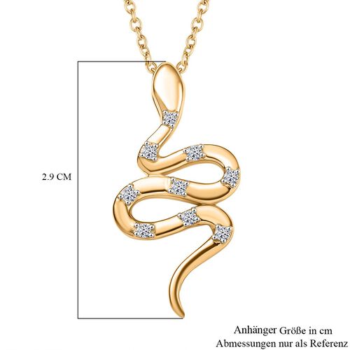 LUXURIANT DIAMOND - Lab Grown Diamant SI-GH Anhänger mit Kette, 925 Silber 750 Gelbgold Vermeil ca. 0.15 ct image number 7
