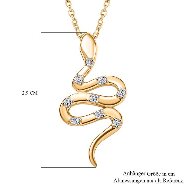 LUXURIANT DIAMOND - Lab Grown Diamant SI-GH Anhänger mit Kette, 925 Silber 750 Gelbgold Vermeil ca. 0.15 ct image number 7