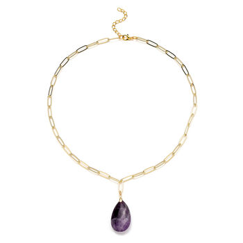 Afrikanischer Amethyst Halskette 50 cm Messing ca. 43.00 ct