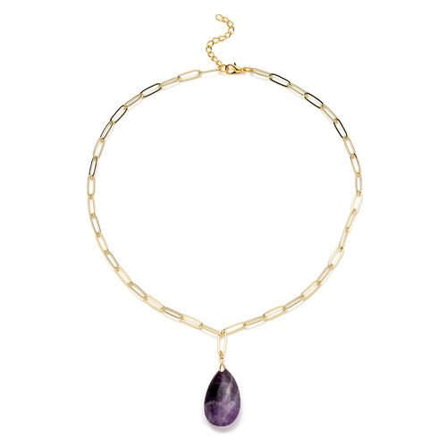 Afrikanischer Amethyst Halskette 50 cm Messing ca. 43.00 ct image number 0