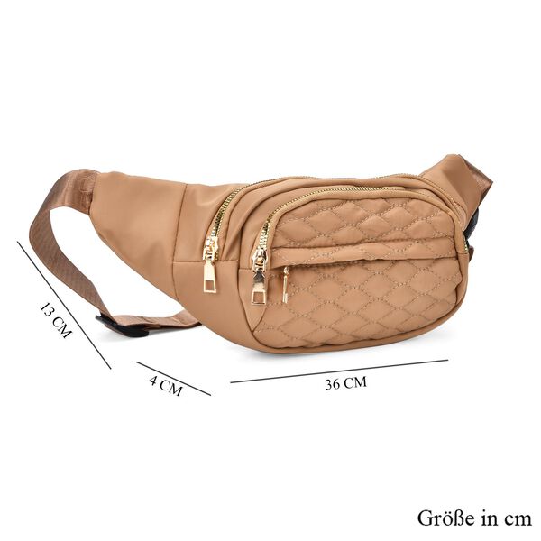 Nylon-Gürteltasche mit RFID-Schutz, 36x4x13cm, Khaki image number 6