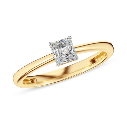 LUXURIANT DIAMOND - Lab Grown Diamant VS-EF SGL zertifiziert Ring, 925 Silber 750 Gelbgold Vermeil (Größe 17.00) ca. 0,50 ct image number 3