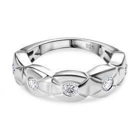 LUSTRO STELLA - Weißer Zirkonia Ring 925 Silber rhodiniert (Größe 19.00)
