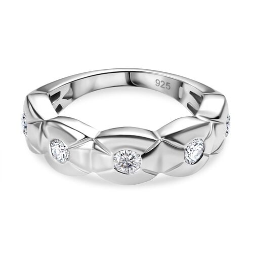 LUSTRO STELLA - Weißer Zirkonia Ring 925 Silber rhodiniert (Größe 19.00) image number 0