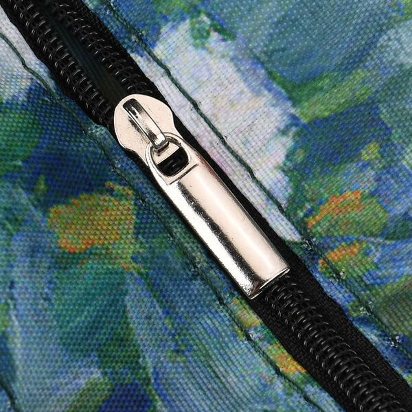 Faltbare Einkaufstasche mit Rei&szlig;verschlussfach 50 x 70 cm Gr&uuml;n Blumenmuster image number 7