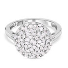 Diamant-Ring, 925 Silber platiniert (Größe 21.00) ca. 0.50 ct