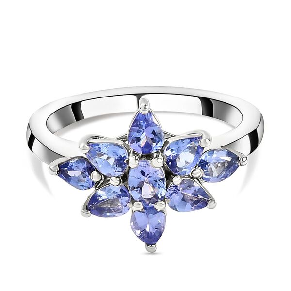 AAA Tansanit Cluster floraler Ring - 1,33 ct.