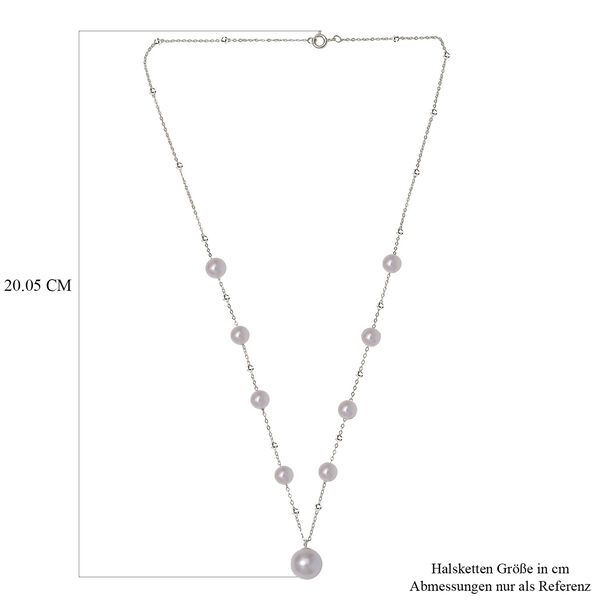 Wei&szlig;e Edison Perle Halskette ca. 50 cm 925 Silber rhodiniert image number 5
