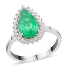 RHAPSODY AAAA kolumbianischer Smaragd und Diamant-Ring, VS E-F, 950 Platin, zertifiziert und geprüft  ca. 2,50 ct image number 0