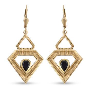 Masoala Saphir-Ohrringe, (Fissure gef&uuml;llt), 925 Silber vergoldet ca. 2,04 ct