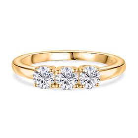 Moissanit Ring, 925 Silber vergoldet - 0,68 ct.