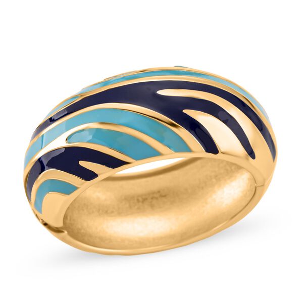 Emaille-Armreif im Wellen-Design, ca. 18 cm, Blau image number 4