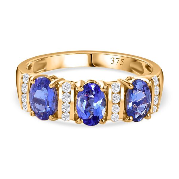 AAA Tansanit und Moissanit Ring, ca. 1,59 ct.