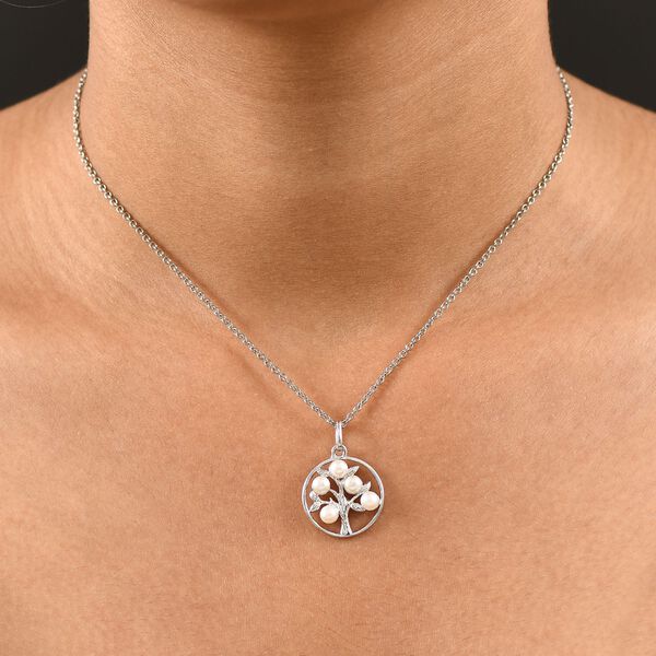 Süßwasser Perle (4-4.5 mm) Anhänger 925 Silber rhodiniert 2.21 ct image number 3