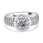 Weißer Zirkonia Ring, 925 Silber rhodiniert, (Größe 17.00)