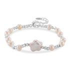 Weiße Süßwasser Perle Armband, ca. 16.5 cm + 3.5 cm Extender, Nickelfreies Messing