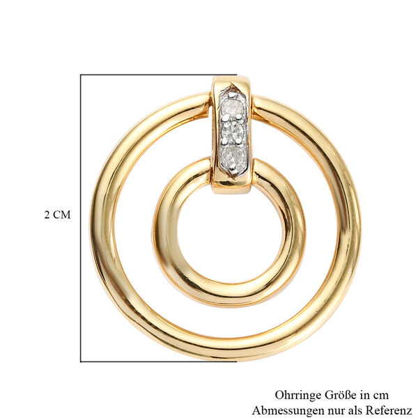 Diamant-Ohrringe, 925 Silber Gelbgold Vermeil ca. 0,10 ct image number 5