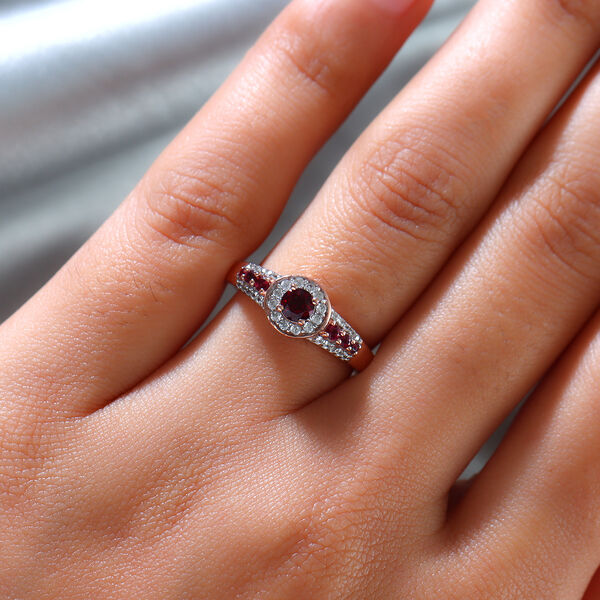 Anthill Granat und Zirkon Ring 925 Silber ros&eacute;vergoldet  ca. 0,67 ct image number 3
