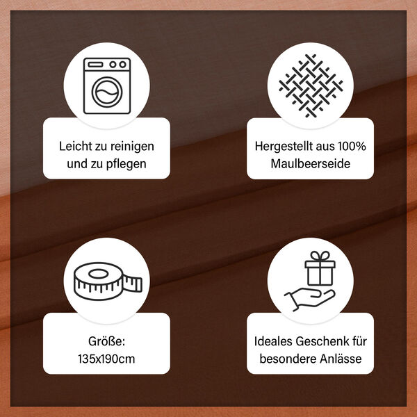 LA MAREY - Chiffonschal aus 100% Maulbeerseide in Braun image number 5