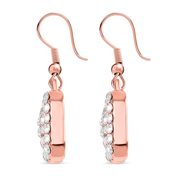 2er Set - Weißer Kristall Armband und Ohrringe, rosefarben image number 6