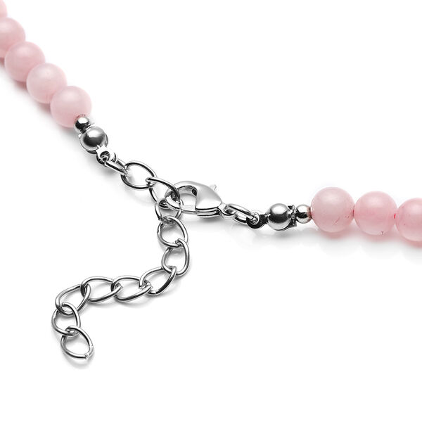 Rosenquarz-Halskette in Silberton, 158,50 ct. image number 4