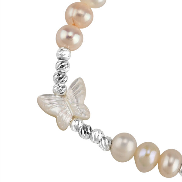 Weiße Muschelkernperle, Weiße Süßwasser Perle Armband ca. 15.25 cm Nickelfreies Messing Standard image number 4