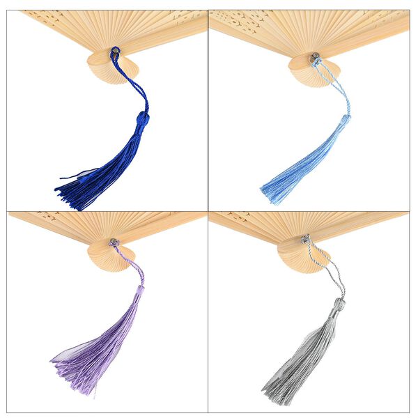 4-teiliges Fächer-Set mit Quasten, 21x3x1,1cm, Schwarz, grau, rosa und blau image number 6