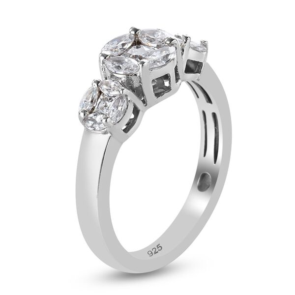 LUSTRO STELLA Hergestellt mit ZIRKONIA Ring 925 Silber Platin-&Uuml;berzug (Gr&ouml;&szlig;e 20.00) ca. 1,31 ct image number 4
