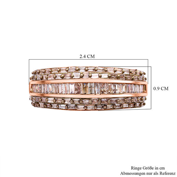 Natürlicher Champagner Diamant Ring 925 Silber Roségold Vermeil (Größe 20.00) ca. 1.00 ct image number 6