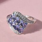 Tansanit und Zirkon Ring 925 Silber platiniert  ca. 1,73 ct image number 1