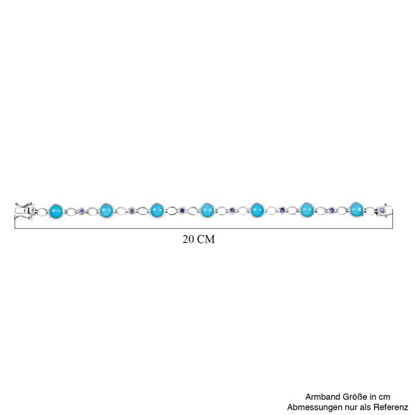 D'Joy AA Sleeping Beauty Türkis, Tansanit Armband ca. 19 cm 925 Silber rhodiniert ca. 8,73 ct. image number 5