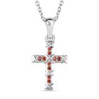 Granat Zirkonia Schmuckset 925 Silber und Edelstahl