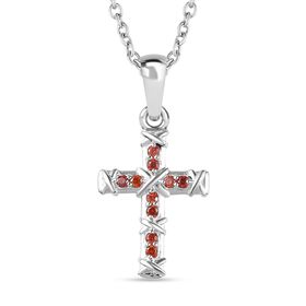 Garnat kubischer Zirkonia-Anhänger mit 50cm Kette - 0,34 ct.